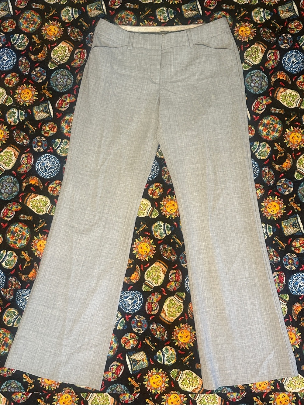 Women’s Light Gray Dress Pants - Classic Straight Legged